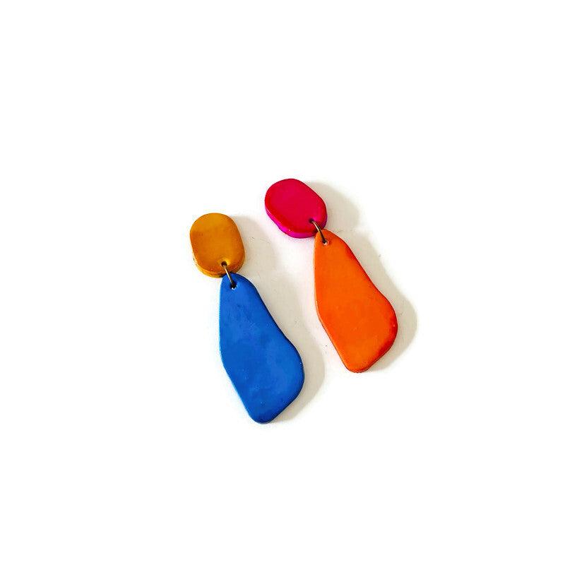Colorful Mismatched Statement Earrings - Sassy Sacha Jewelry