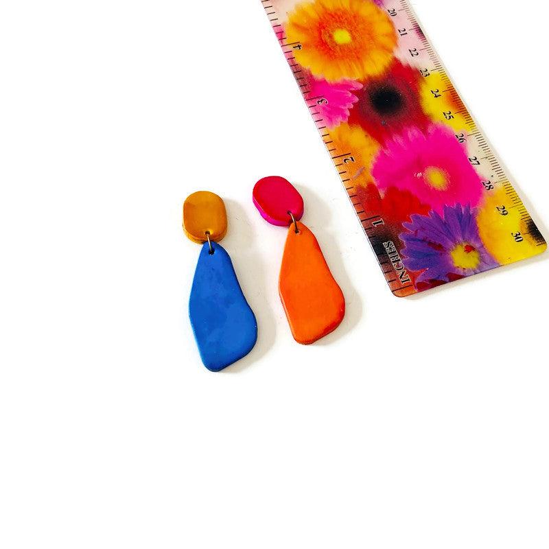 Colorful Mismatched Statement Earrings - Sassy Sacha Jewelry
