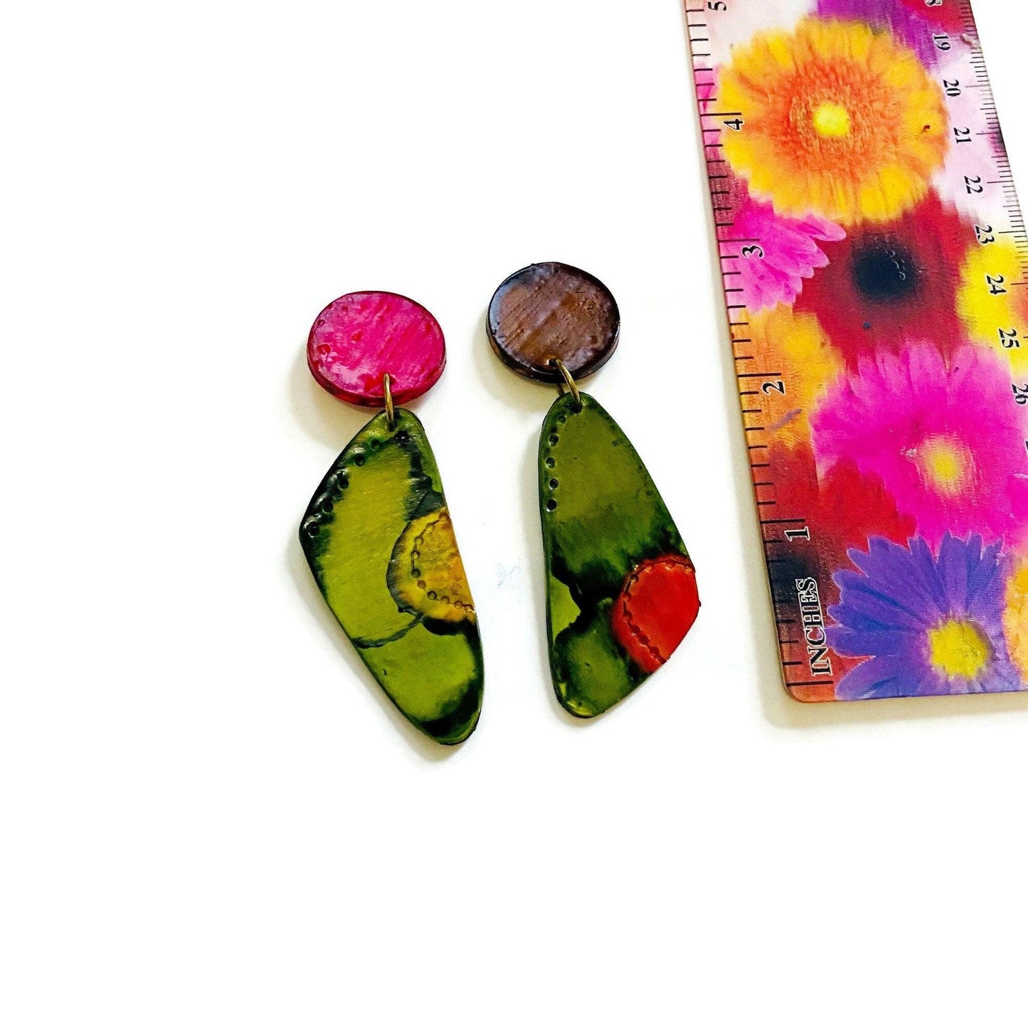 Colorful Mismatched Statement Earrings - Sassy Sacha Jewelry