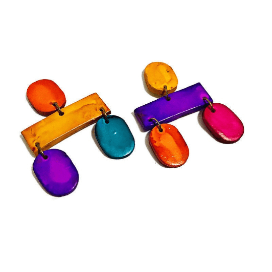 Colorful Statement Necklace with Geometric Style - Sassy Sacha Jewelry