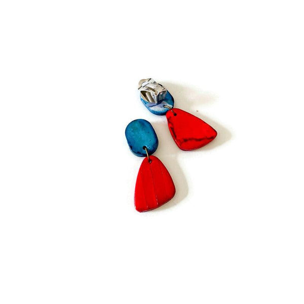 Cool Clay Drop Earrings Handmade - Sassy Sacha Jewelry