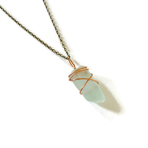 Dainty White Sea Glass Necklace - Sassy Sacha Jewelry