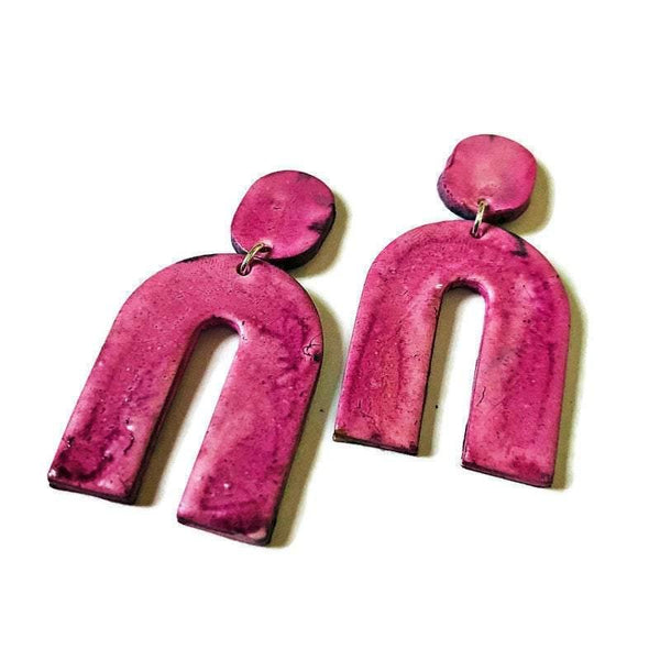 Dusty Pink Statement Earrings Handmade- "Lucy" - Sassy Sacha Jewelry