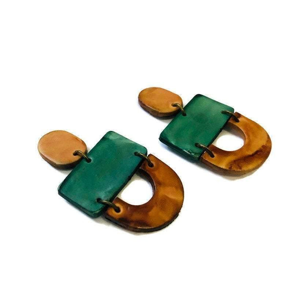 Earth Tone Statement Earrings- "Brook" - Sassy Sacha Jewelry