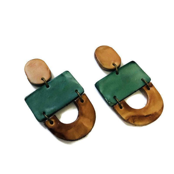 Earth Tone Statement Earrings- "Brook" - Sassy Sacha Jewelry