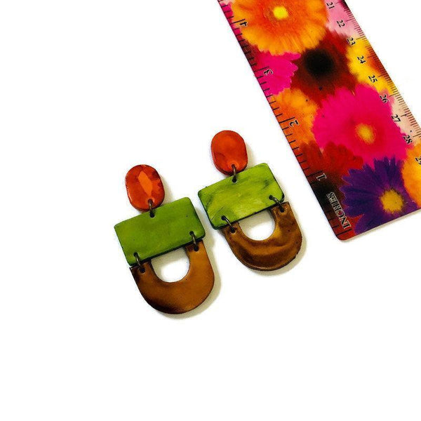 Earth Tone Statement Earrings- "Brook" - Sassy Sacha Jewelry