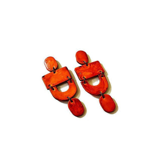 Extra Large Orange Earrings- "Lee" - Sassy Sacha Jewelry