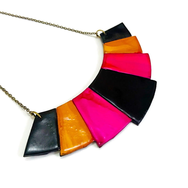 Hot Pink Statement Necklace Handmade - Sassy Sacha Jewelry