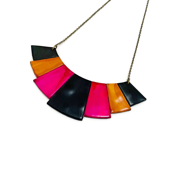 Hot Pink Statement Necklace Handmade - Sassy Sacha Jewelry