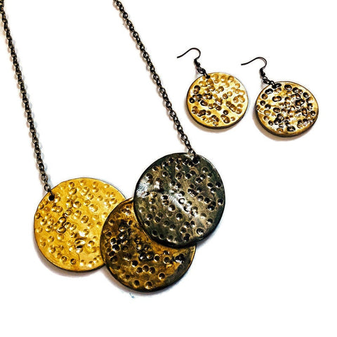 Statement Jewelry Set in Mixed Metal Style