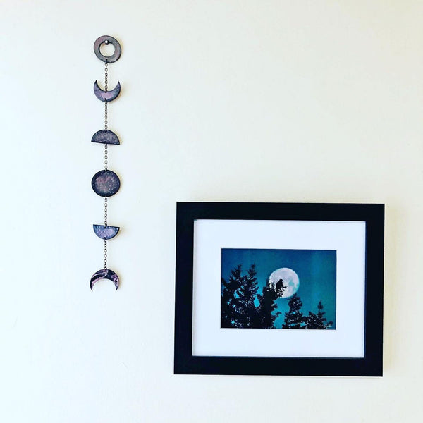Small Blue Moon Phase Wall Hanging - Sassy Sacha Jewelry
