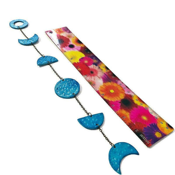 Bright Blue Moon Phase Wall Hanging for Nursery - Sassy Sacha Jewelry