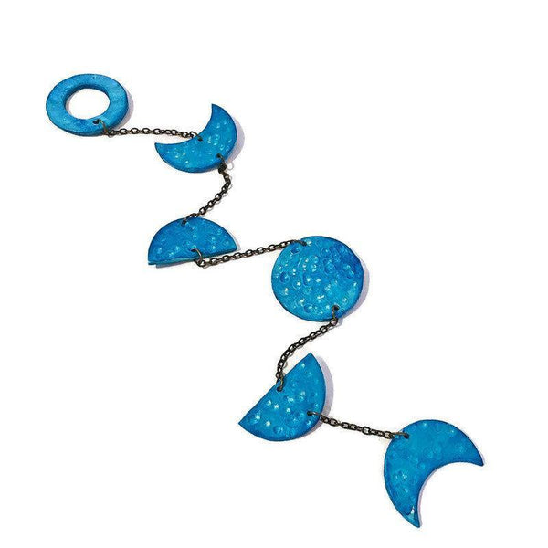 Bright Blue Moon Phase Wall Hanging for Nursery - Sassy Sacha Jewelry