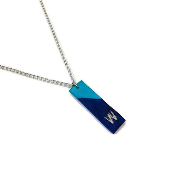 Initial Bar Necklace, Colorful Painted Personalized Jewelry - Sassy Sacha Jewelry