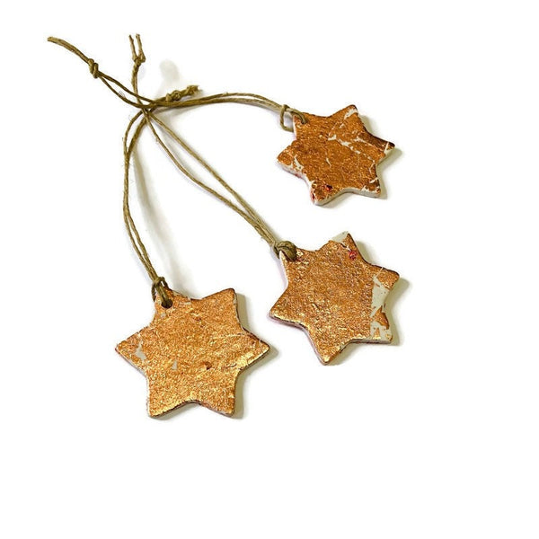 Tiny Gold Star Christmas Ornaments