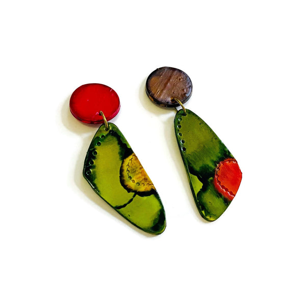 Colorful Mismatched Statement Earrings