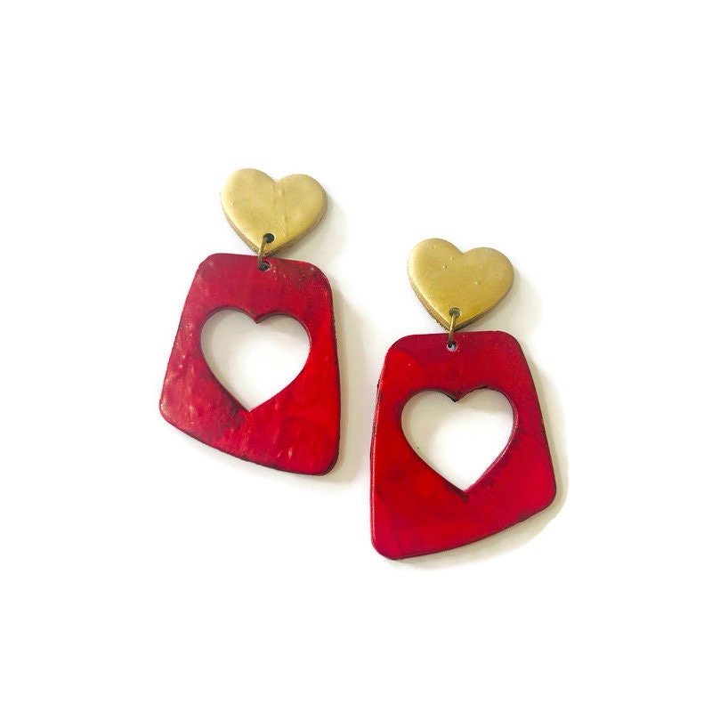 Large Heart Earrings