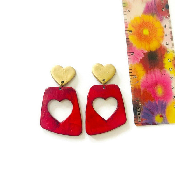 Large Heart Earrings