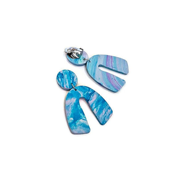 Ocean Vibe Arch Earrings Post or Clip Ons - Sassy Sacha Jewelry