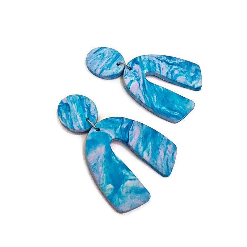 Ocean Vibe Arch Earrings Post or Clip Ons - Sassy Sacha Jewelry