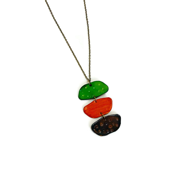Tri Color Pendant Necklace