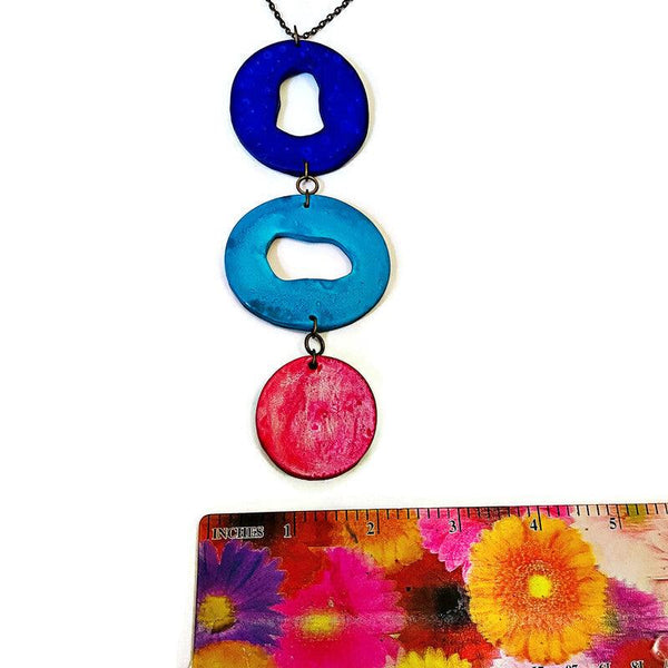 Long Colorful Statement Pendant Necklace - Sassy Sacha Jewelry