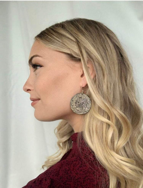 Large Abstract Disc Earrings for Fall- "Megan" - Sassy Sacha Jewelry