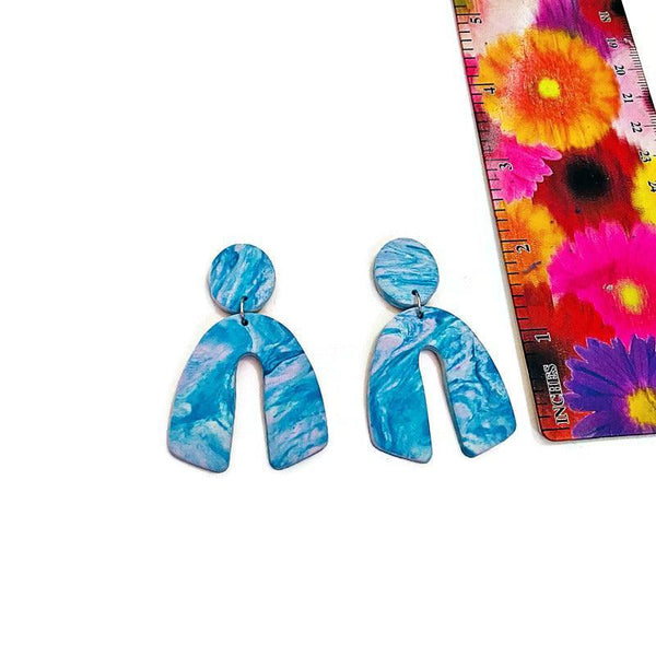 Ocean Vibe Arch Earrings Post or Clip Ons - Sassy Sacha Jewelry