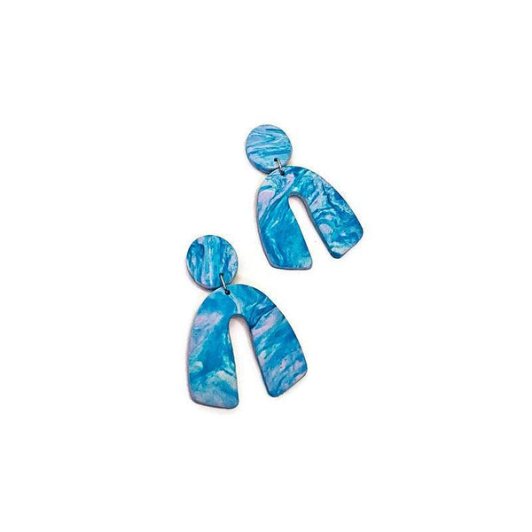 Ocean Vibe Arch Earrings Post or Clip Ons - Sassy Sacha Jewelry