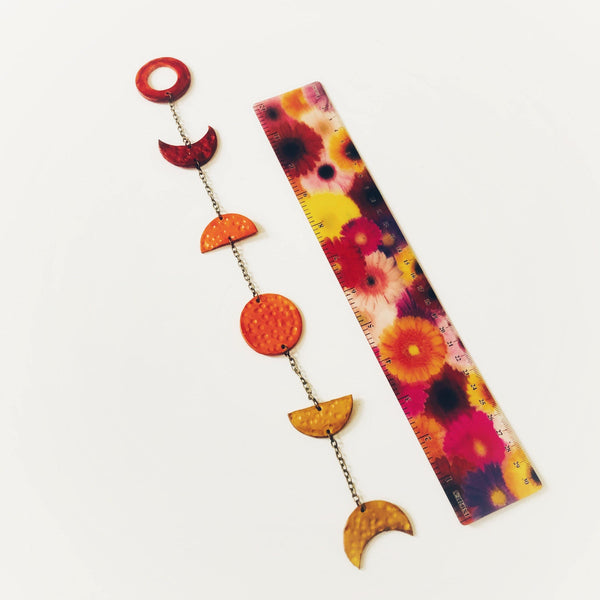 Ombe Moon Phase Wall Hanging in Yellow Orange Red - Sassy Sacha Jewelry