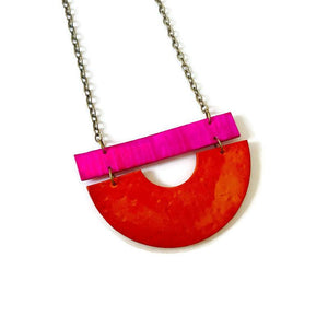 Orange & Pink Statement Necklace - Sassy Sacha Jewelry