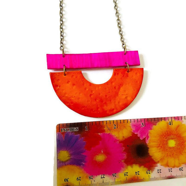 Orange & Pink Statement Necklace - Sassy Sacha Jewelry