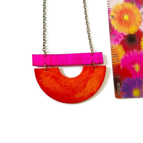 Orange & Pink Statement Necklace - Sassy Sacha Jewelry