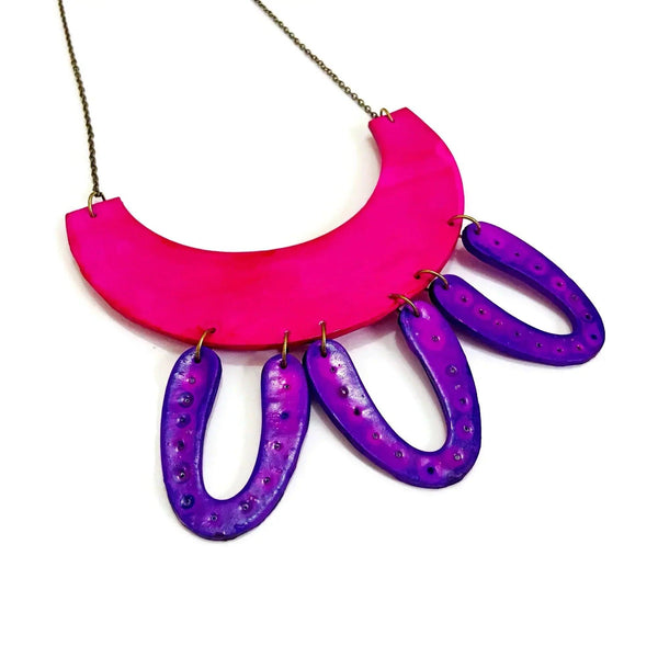 Purple & Hot Pink Jewelry Set Handmade - Sassy Sacha Jewelry