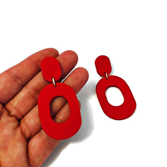 Red Clip On Earrings for Non Pierced Ears- "Pam" - Sassy Sacha Jewelry