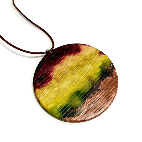 Rustic Chunky Circle Pendant Necklace - Sassy Sacha Jewelry