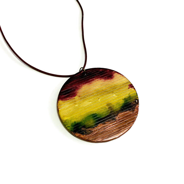 Rustic Chunky Circle Pendant Necklace - Sassy Sacha Jewelry