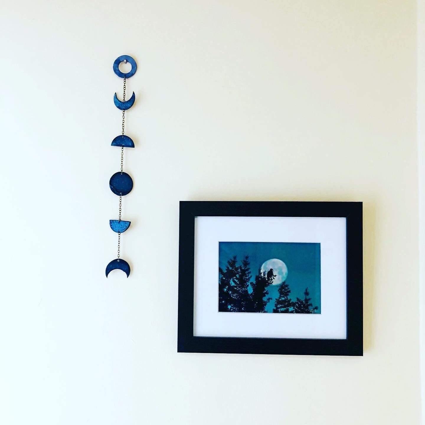 Small Blue Moon Phase Wall Hanging - Sassy Sacha Jewelry