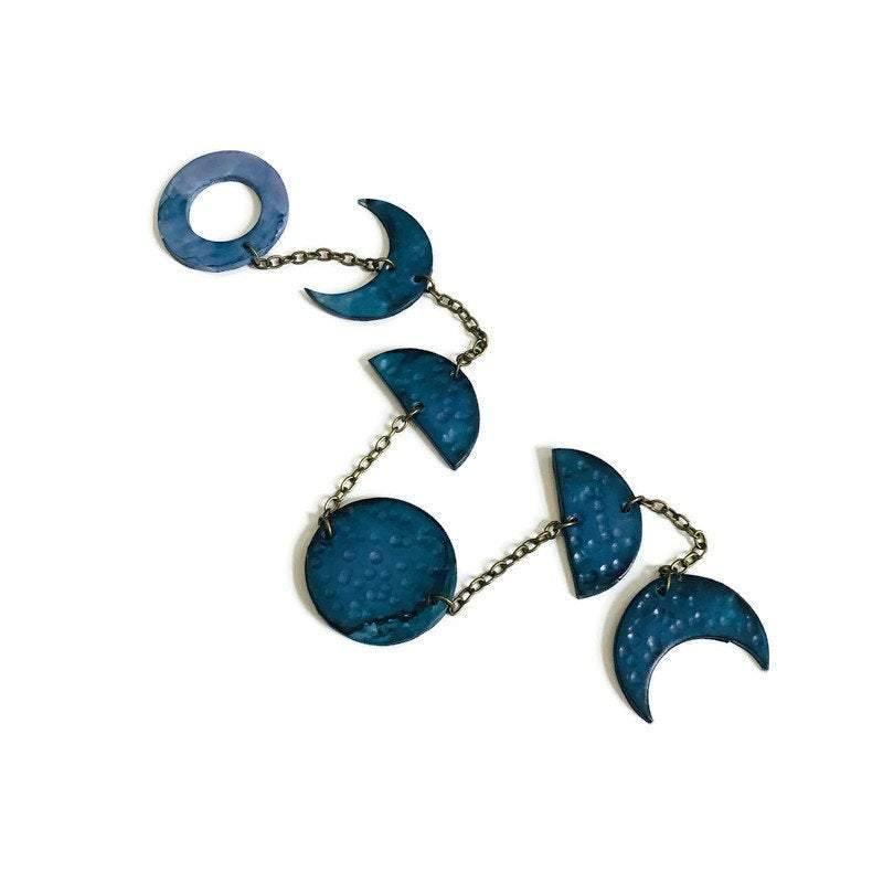 Small Blue Moon Phase Wall Hanging - Sassy Sacha Jewelry