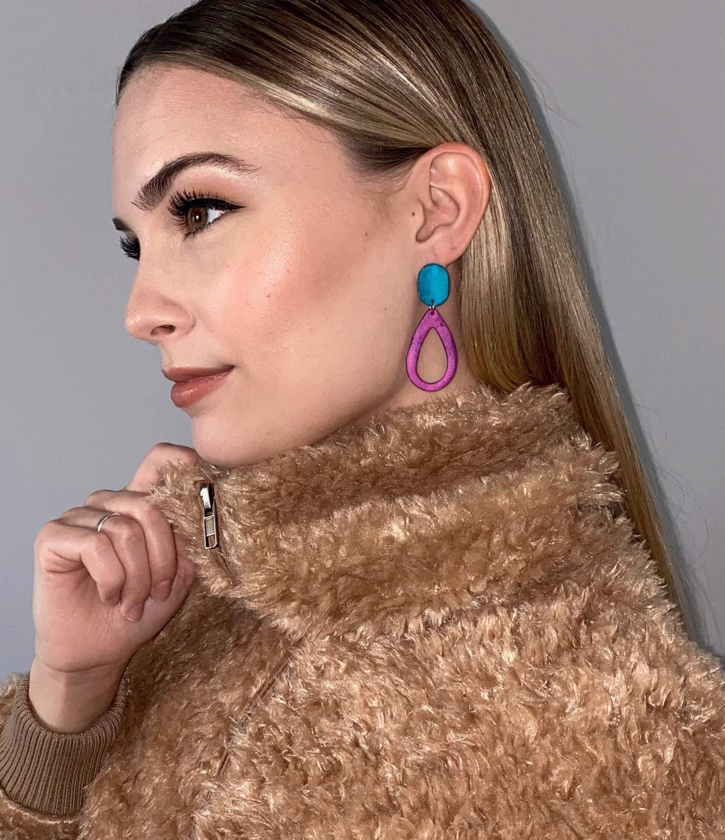 Teardrop Drop Dangle Earrings in Multiple Colors- "Sandy" - Sassy Sacha Jewelry