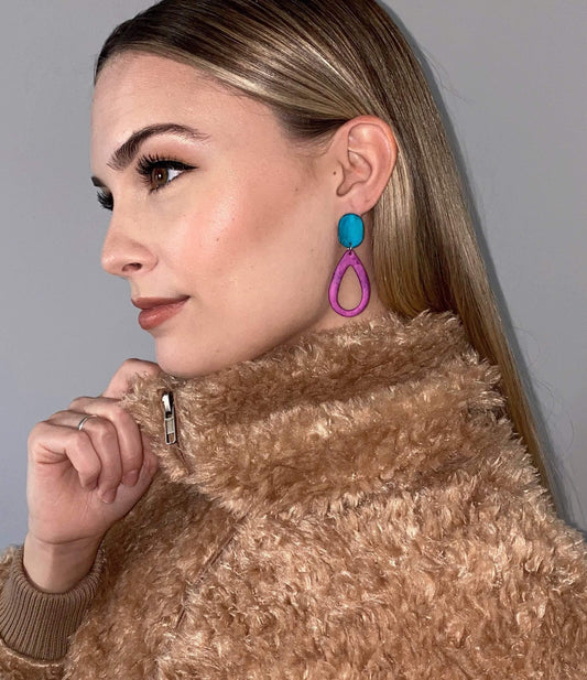 Teardrop Drop Dangle Earrings in Multiple Colors- "Sandy" - Sassy Sacha Jewelry