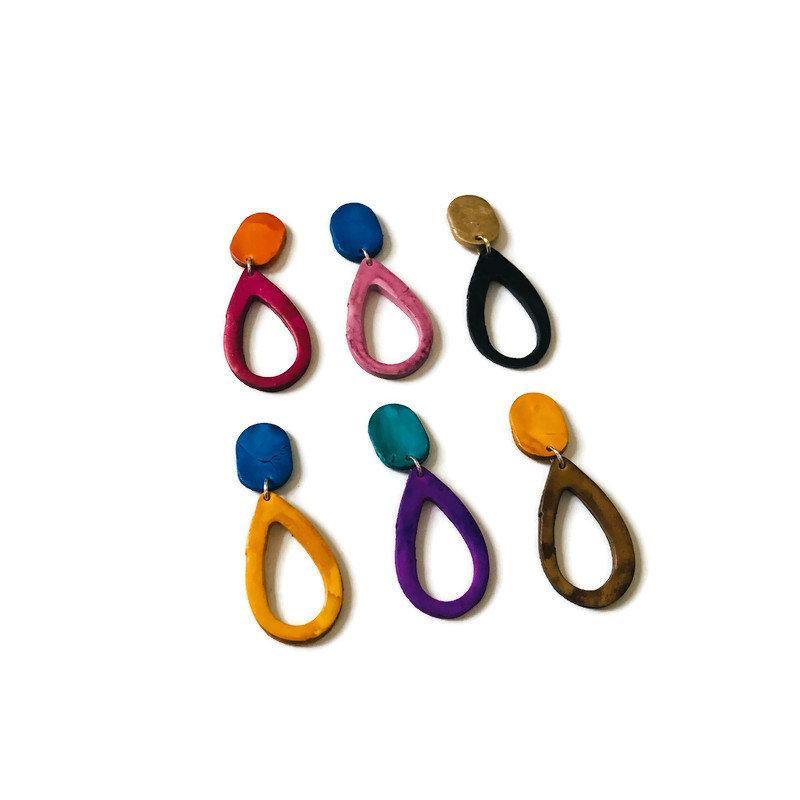 Teardrop Drop Dangle Earrings in Multiple Colors- "Sandy" - Sassy Sacha Jewelry