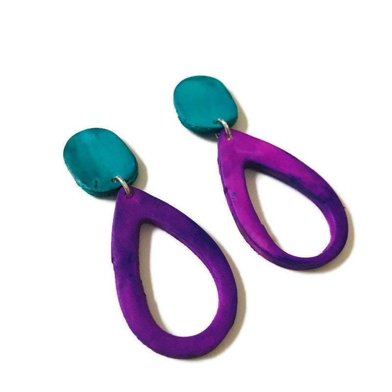 Teardrop Drop Dangle Earrings in Multiple Colors- "Sandy" - Sassy Sacha Jewelry