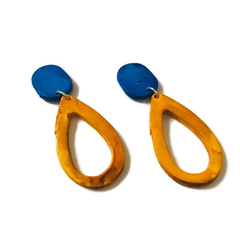 Teardrop Drop Dangle Earrings in Multiple Colors- "Sandy" - Sassy Sacha Jewelry