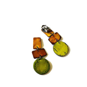 Trendy Fall Earrings in Brown, Yellow and Green- "Dani" - Sassy Sacha Jewelry