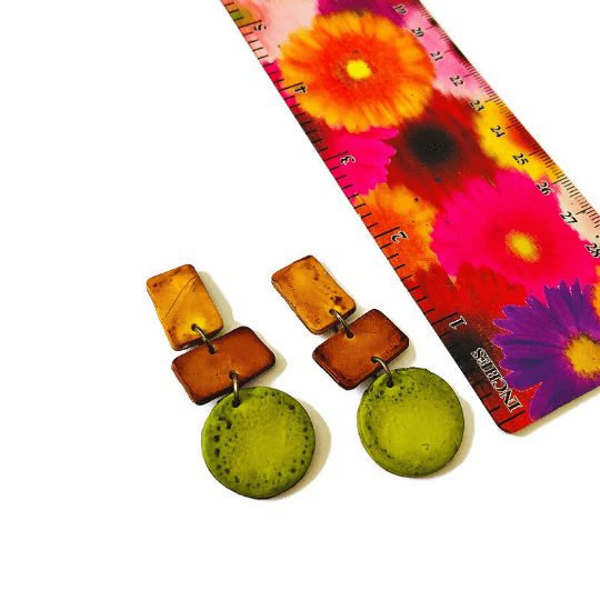 Trendy Fall Earrings in Brown, Yellow and Green- "Dani" - Sassy Sacha Jewelry